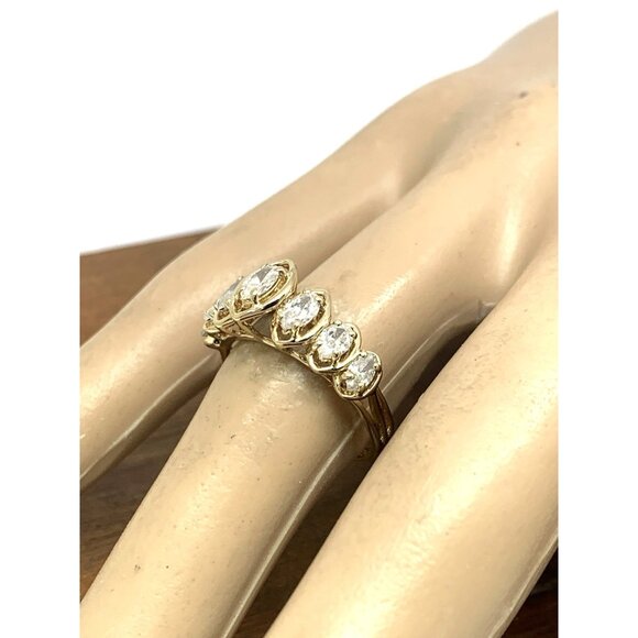 Women's Wedding Band 14k Yellow Gold Ring Diamond 0.50ctw Marquise Size 6.5 - Picture 14 of 14